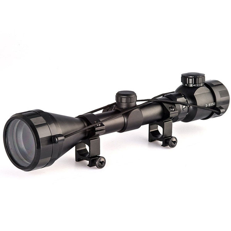 3-9x50 Ví dụ: Phạm vi săn bắn Chiến thuật Rgb Chiếu sáng mặt kẻ ô Riflescope Air Soft Rifle