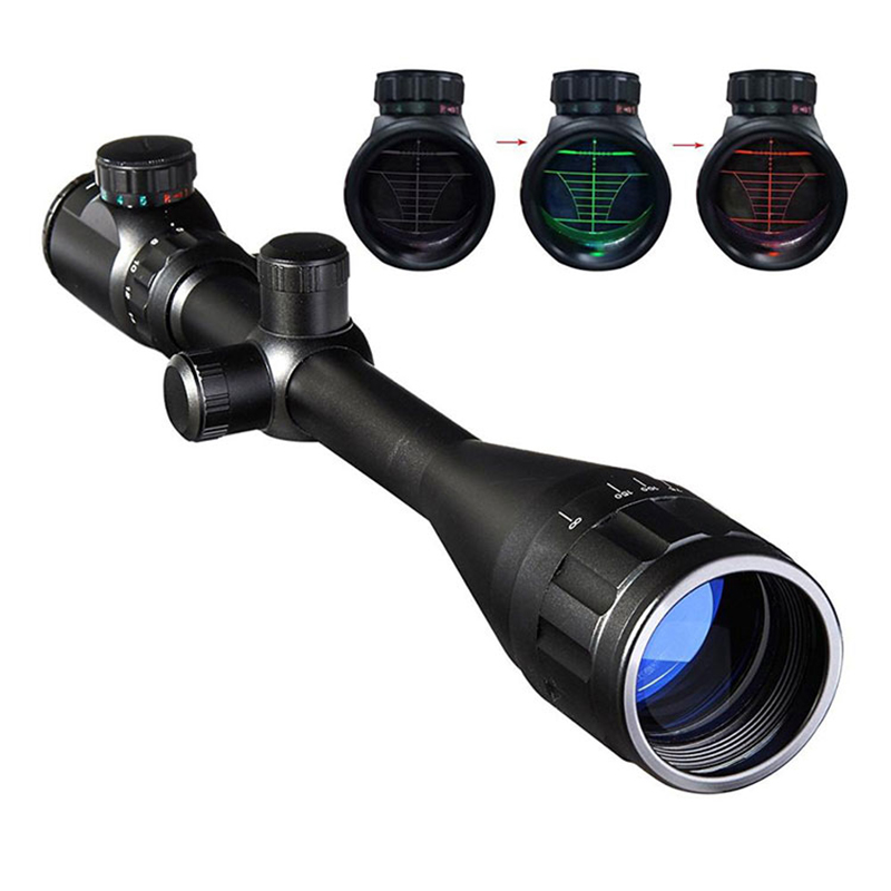 Chiến Thuật Săn Bắn Phạm Vi Đỏ Chấm Bi Xanh Chiếu Sáng Mặt Tỳ Hưu 6-24x50 Riflescope Kính Thiên Văn Không Khí Súng Súng Trường Bắn Tỉa Phạm Vi Săn Bắn Phạm Vi