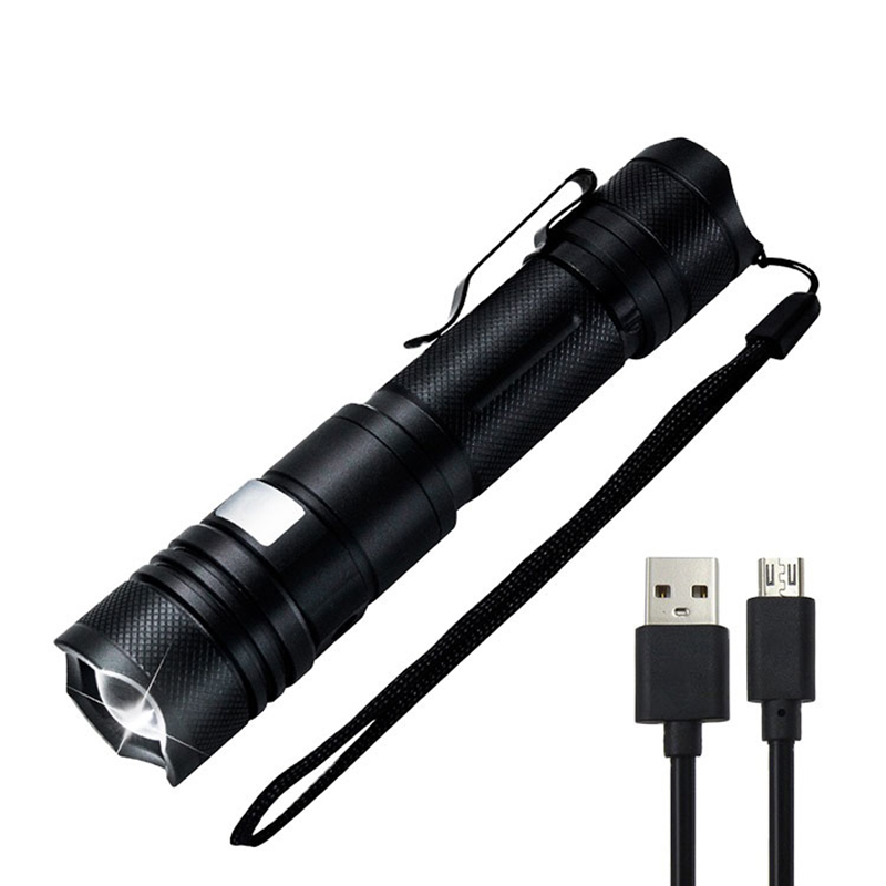 Đèn pin zoom chống nước LED có thể sạc lại USB